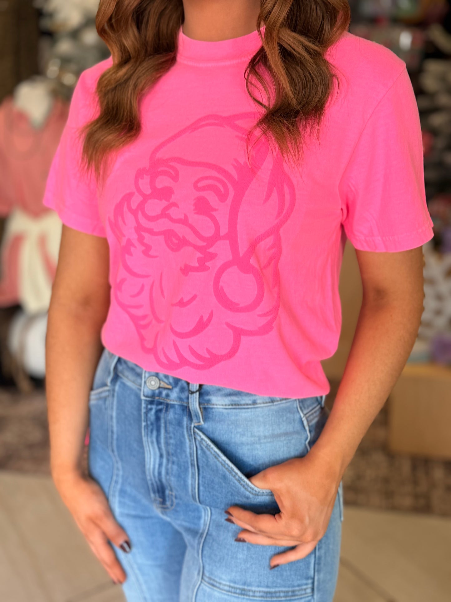 Pink Puff Santa Tee