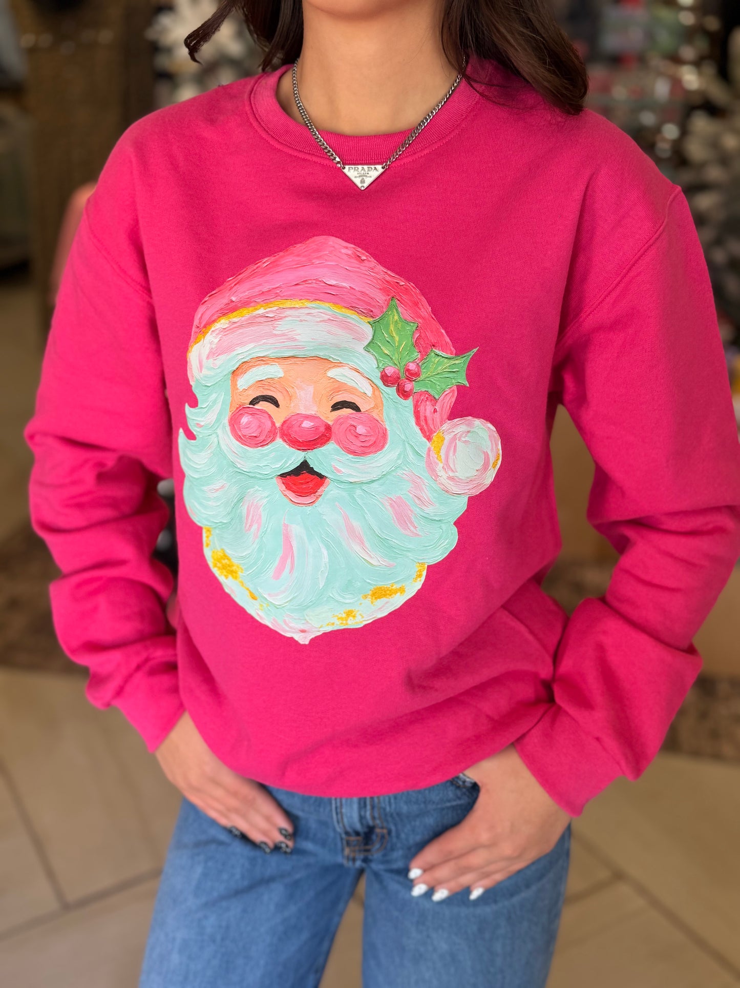 Pink Santa Sweater