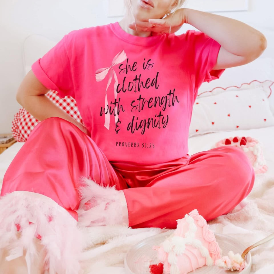 She is clothed with strength shirt