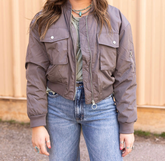 Grey Bomber Jacket