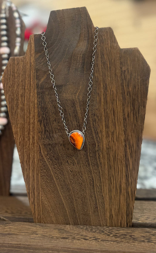 orange spiny necklace