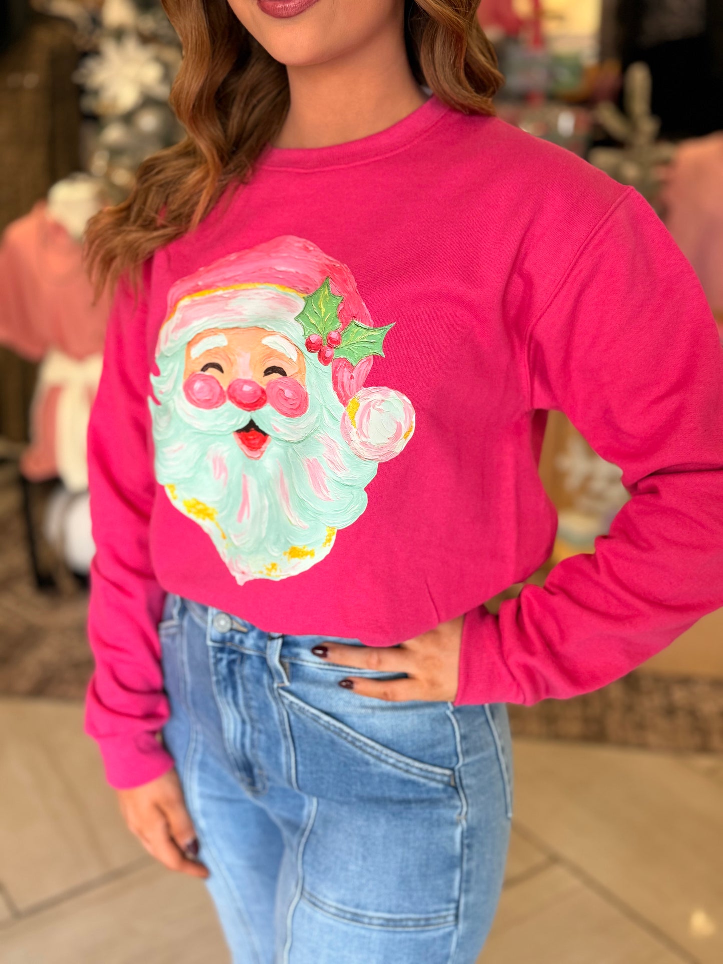 Pink Santa Sweater