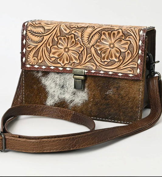 American Darling Cow Hide Purse With Leather