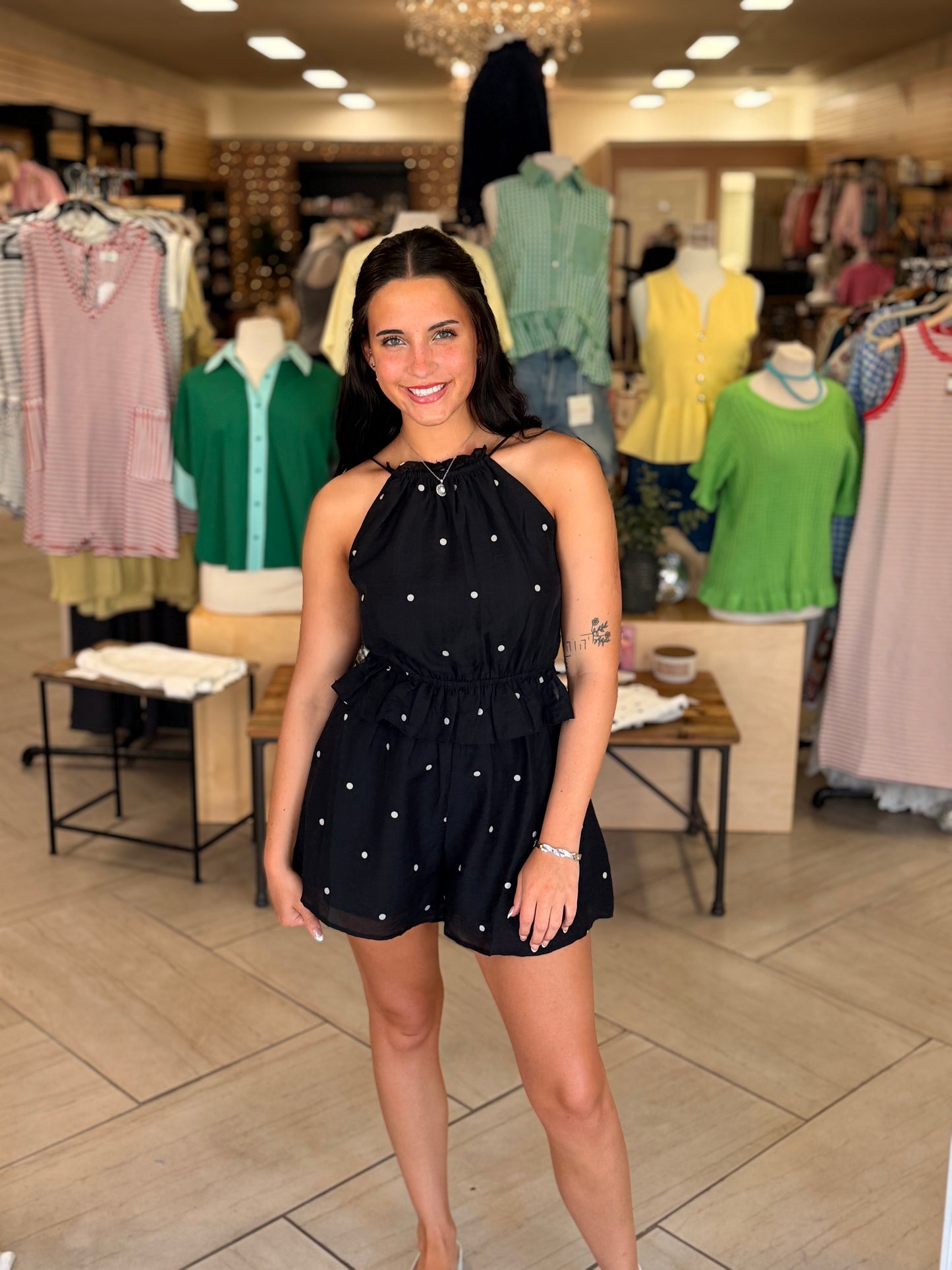 Pokie poka dot romper