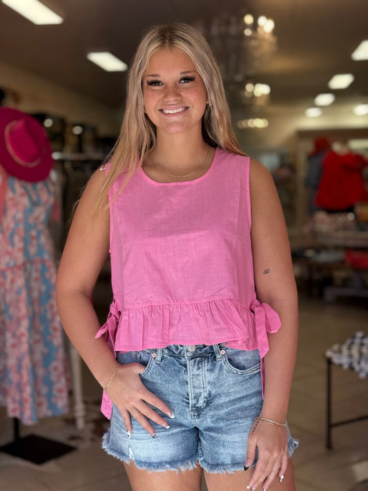 Jason Tie Ruffled Tank (2 colors)