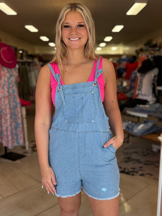 Ollie Denim Overalls Romper