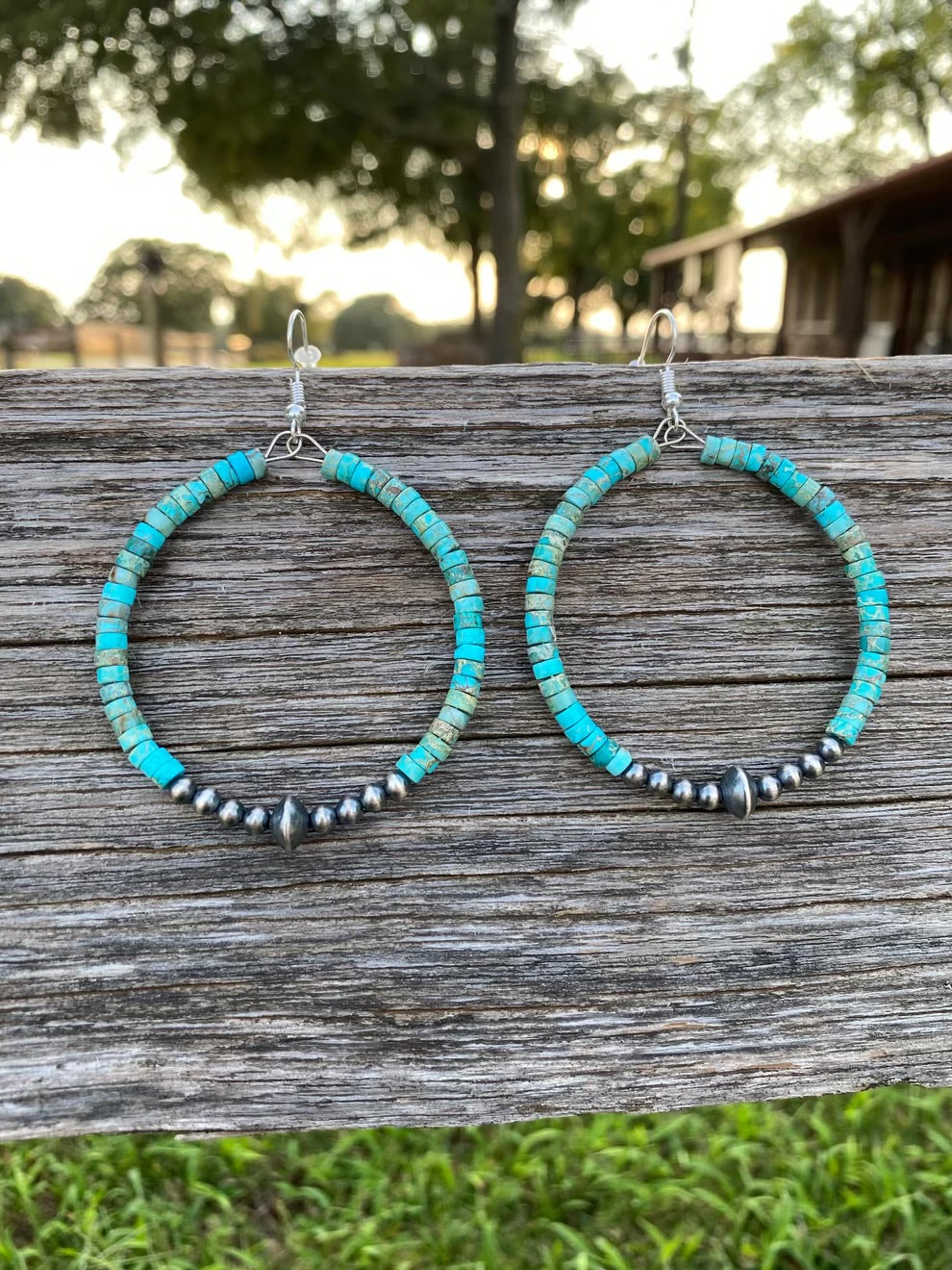 Turquoise with Navajo Hoops #26