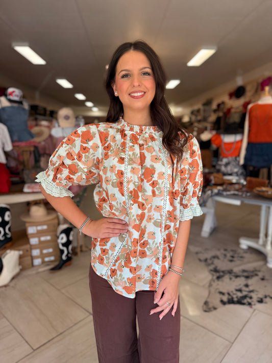 Rusty Ruffle Top