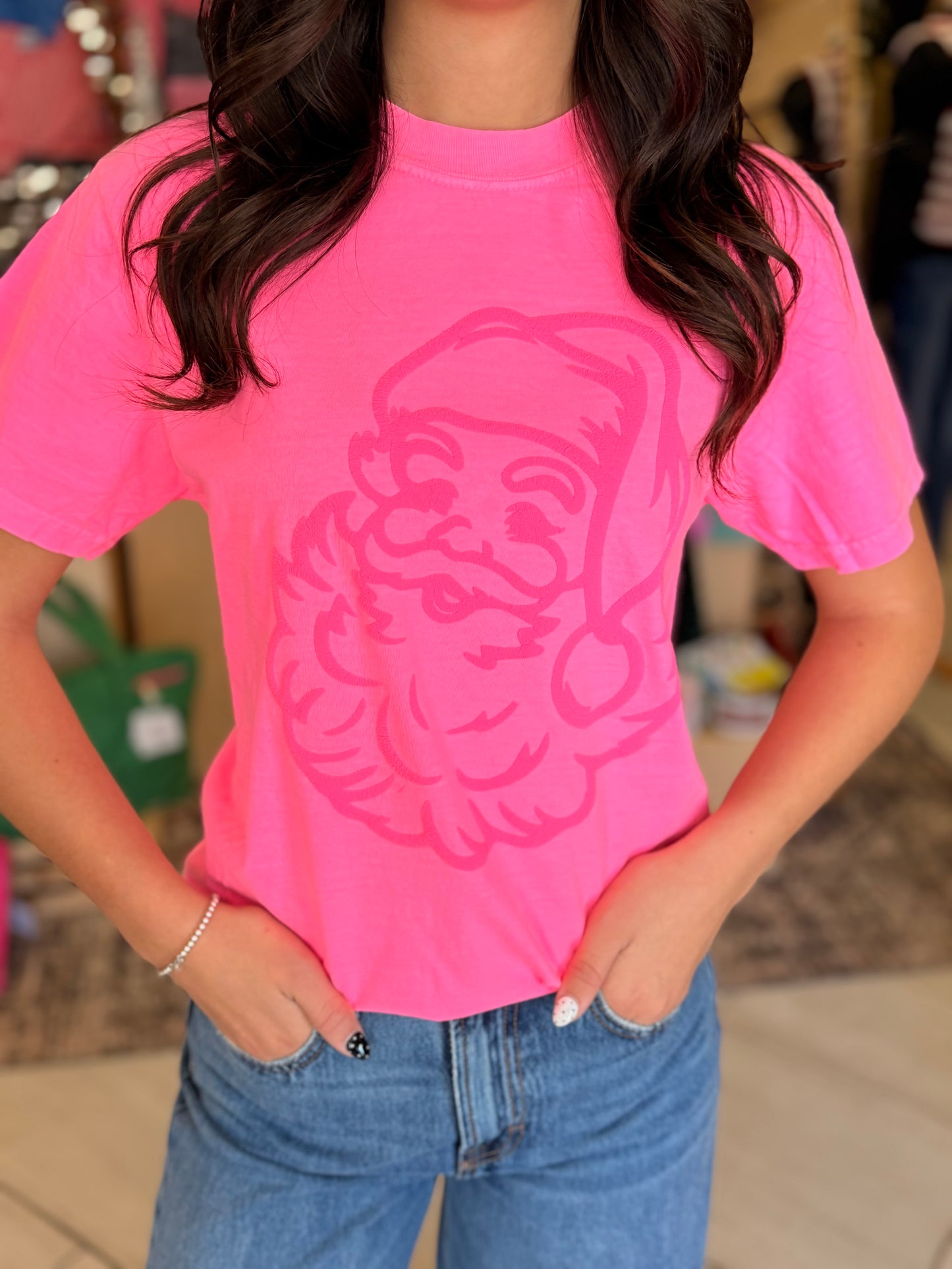 Pink Puff Santa Tee