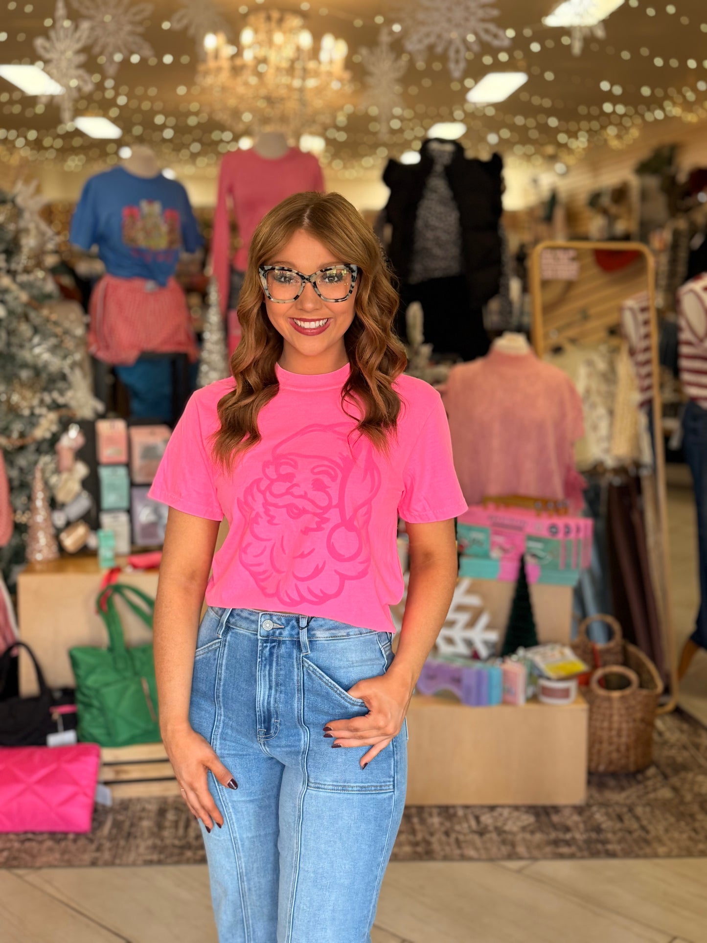 Pink Puff Santa Tee