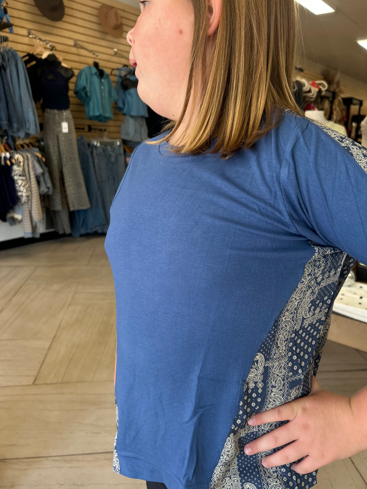 Blue Skies Patchwork Top