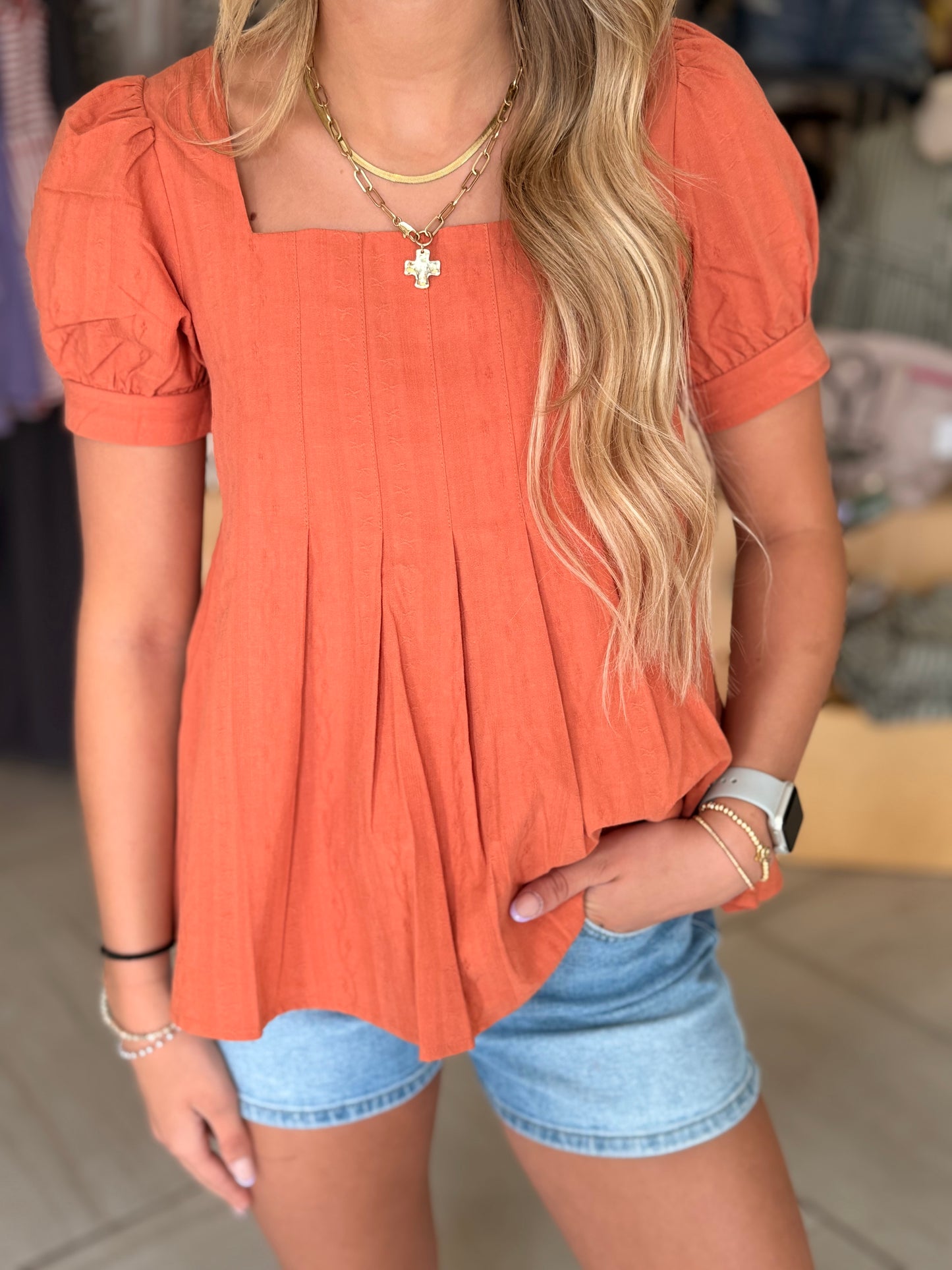 Dacey Pleated Top