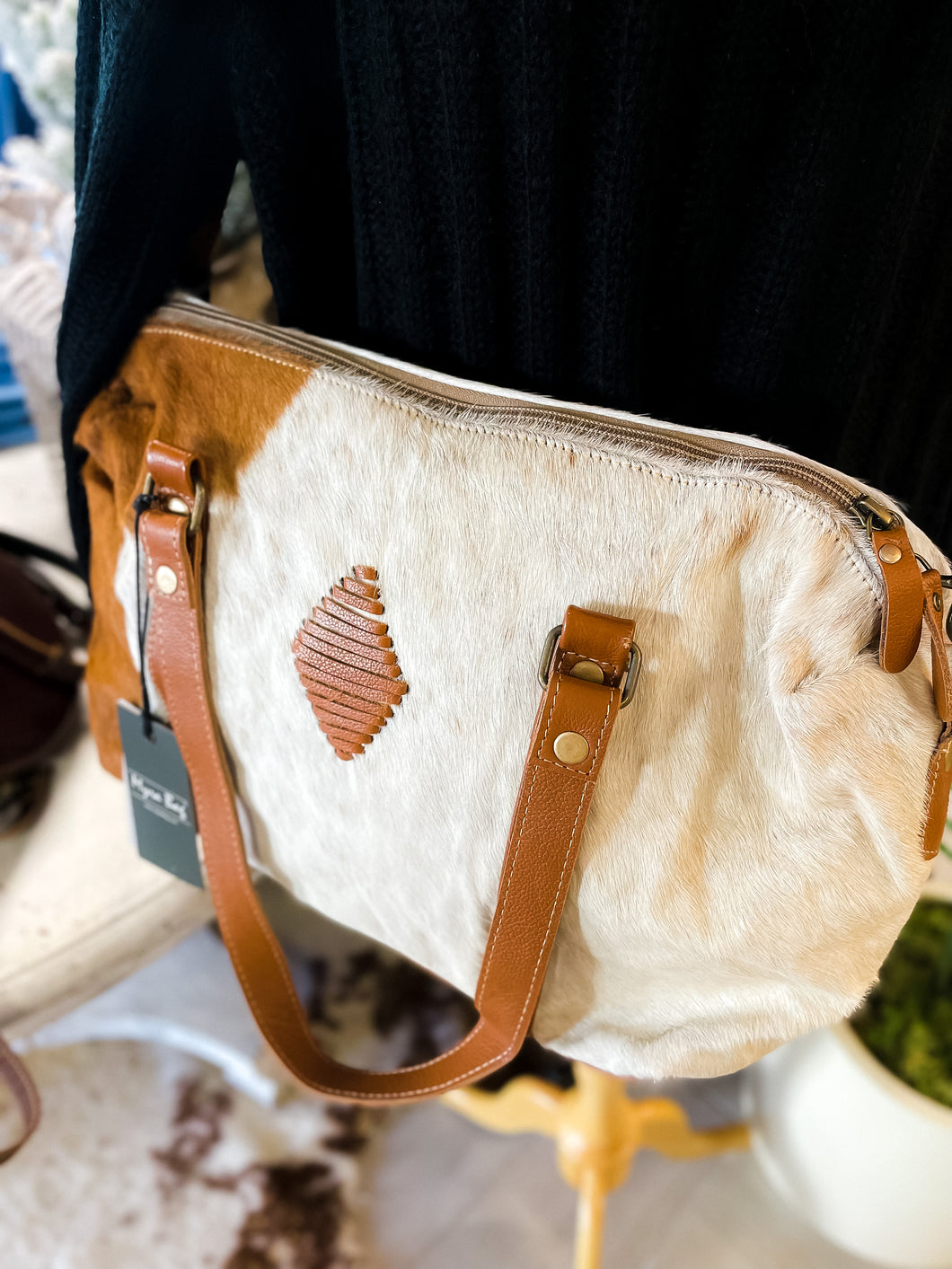 Cotton + Hairon Leather bag 2553